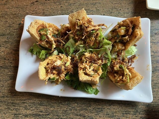Fried Burmese Tofu.